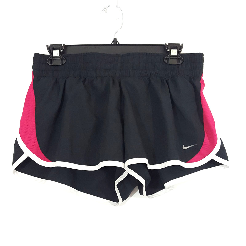Nike Dri-Fit Black Pink & White Athletic Shorts Women's Large